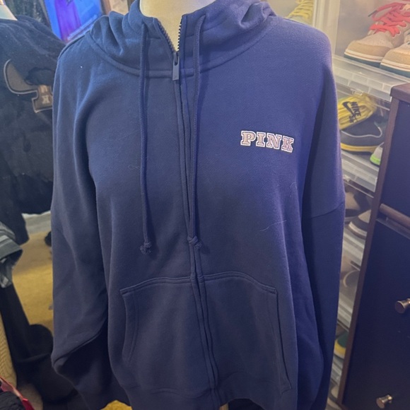 PINK Victoria's Secret Navy Hoodie nwt - Picture 1 of 3